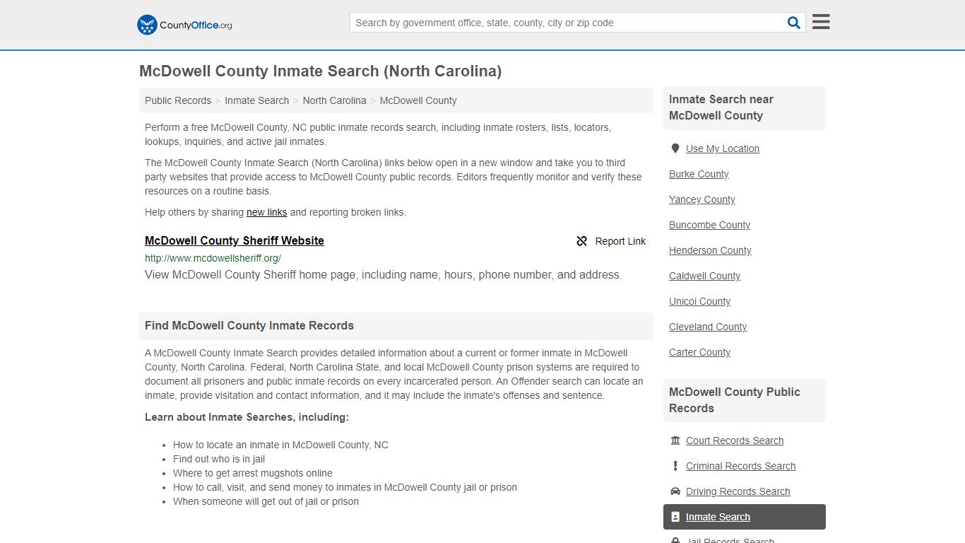 Inmate Search - McDowell County, NC (Inmate Rosters ...